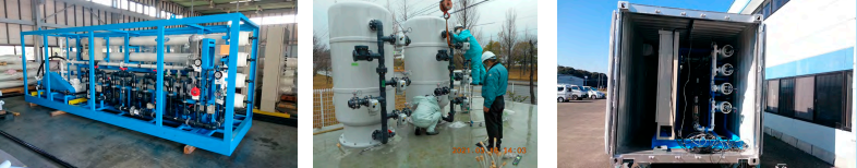Water treatment such as deferrization, demanganization, desalination, matched for the usage, such as for cultivation, for cleaning, etc.